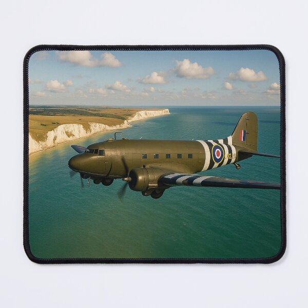 Item preview, Coastal Passage Dakota Over Chalk Cliffs designed and sold by Skyframe Aviation.