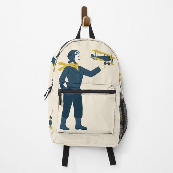 Item preview, Amelia Earhart-Inspired Aviator Girl with Toy Biplane Retro Art designed and sold by Shoot-The-Moon.