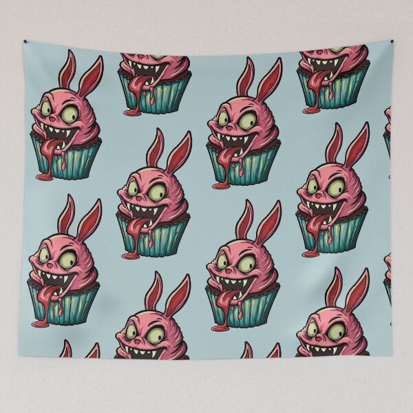 Item preview, Evil cupcake bunny - Twisted cute horror dessert designed and sold by Webstudio  2Amigos.
