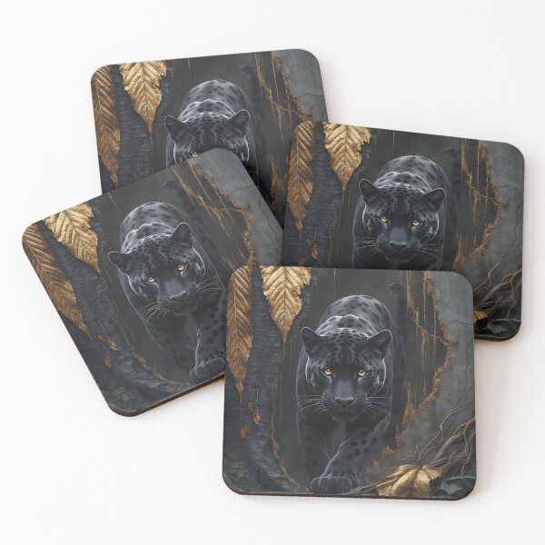 Item preview, Veinbound Jaguar – Midnight Power & Golden Silence by LaLi Designs designed and sold by LaLi-Designs.