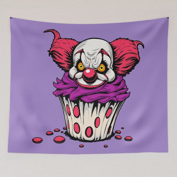 Item preview, Evil clown cupcake - Creepy cute dessert designed and sold by Webstudio  2Amigos.