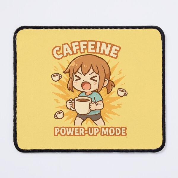 Item preview, Caffeine Power-Up Mode - Cute Anime Coffee Lover designed and sold by Diwakar-Designs.