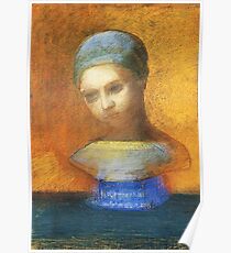 HD Small Bust Of A Young Girl, by Odilon Redon (1884) High Definition Poster
