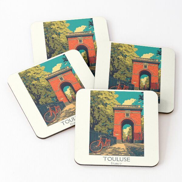 Item preview, Toulouse France Poster – Vintage Pink City Gate Travel Art designed and sold by TuncGK.