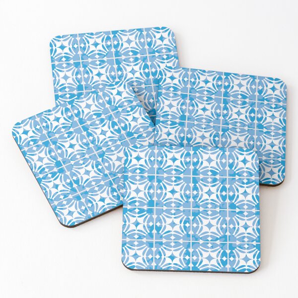 Item preview, Mediterranean Inspired Geometric Tile Pattern - Light Blue designed and sold by Aureusglow.
