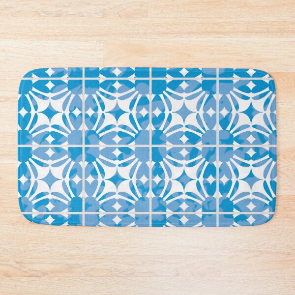 Item preview, Mediterranean Inspired Geometric Tile Pattern - Light Blue designed and sold by Aureusglow.