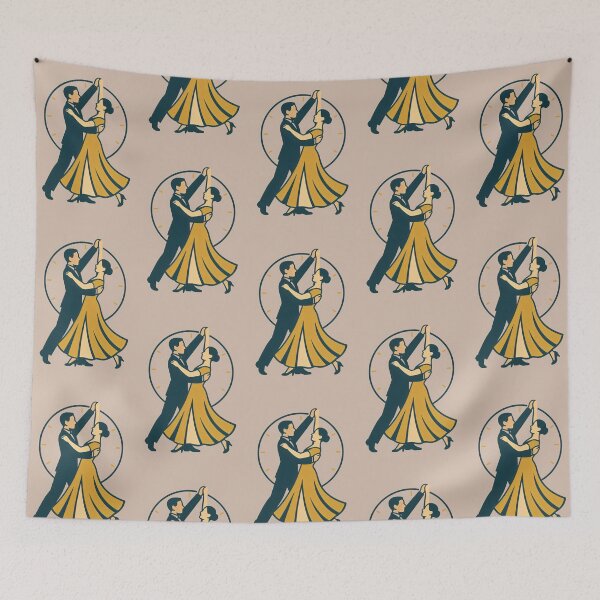 Item preview, Midnight Ballroom Dance – Retro Romance Art Print designed and sold by Shoot-The-Moon.