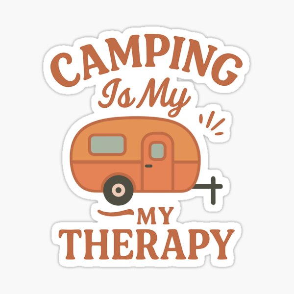 Item preview, Camping Is My Therapy – Retro Camper Design designed and sold by Zyrandis.
