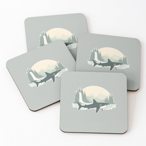 Item preview, Green Shark – Nature - Inspired Design with Waterfall Background designed and sold by MitaBoo.