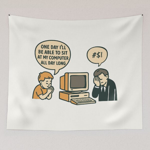 Item preview, Dream vs Reality – The Computer Life We Hoped For designed and sold by BeetleDots.