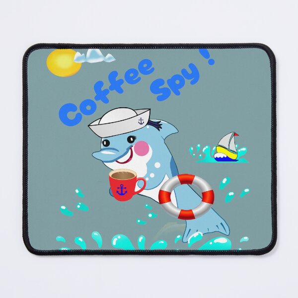 Item preview, Coffee Spy Secret Sticker With Сyber - Marine Vibe designed and sold by Felia001.