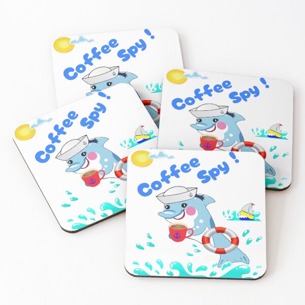 Item preview, Coffee Spy Secret Sticker With Сyber - Marine Vibe designed and sold by Felia001.