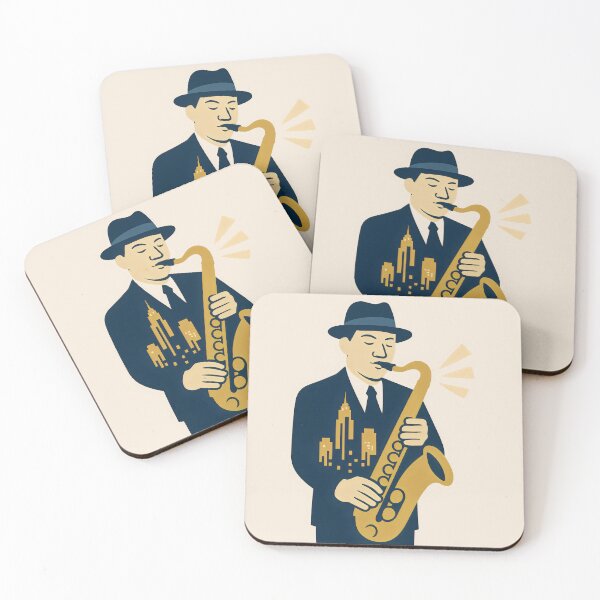 Item preview, Golden Saxophone Serenade – Retro Jazz Musician Design designed and sold by Shoot-The-Moon.