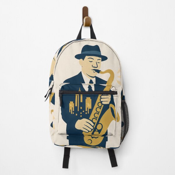 Item preview, Golden Saxophone Serenade – Retro Jazz Musician Design designed and sold by Shoot-The-Moon.