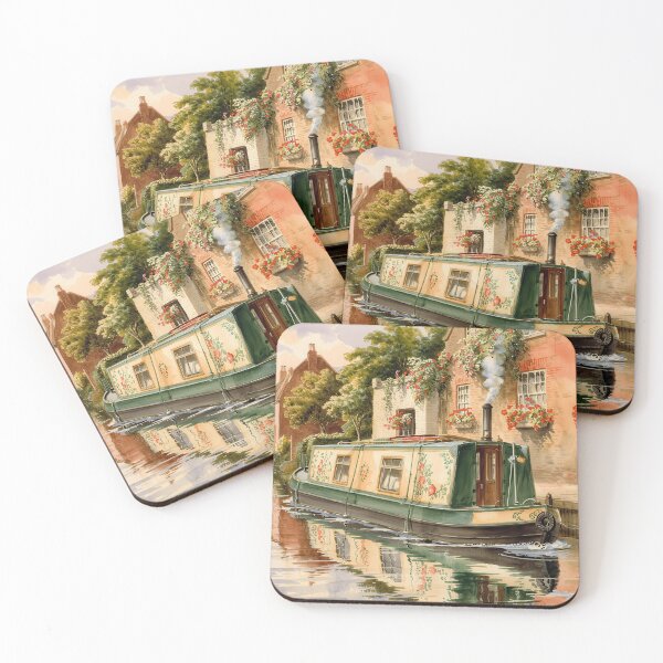 Item preview, Roses on the Canal – English Narrowboat Charm designed and sold by Angry Swan Designs.