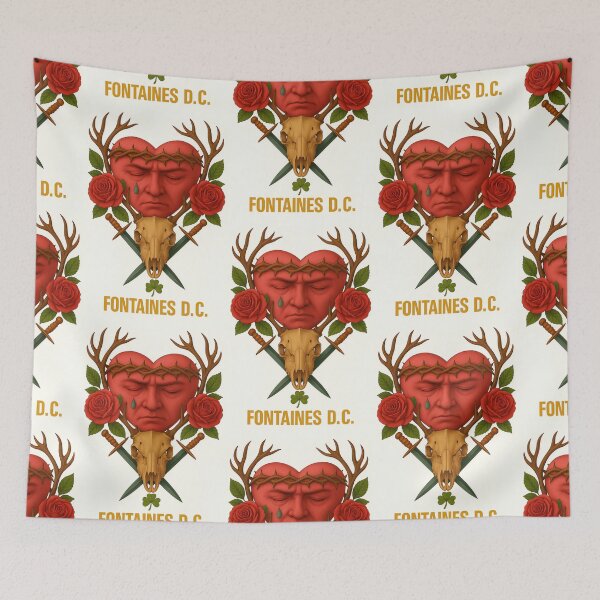 Item preview, Fontaines D.C Heart Stag Skull Emblem designed and sold by jackjoe1708.