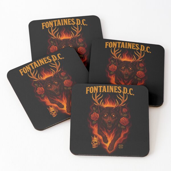 Item preview, Fontaines D.C Flaming Stag Wolf designed and sold by jackjoe1708.