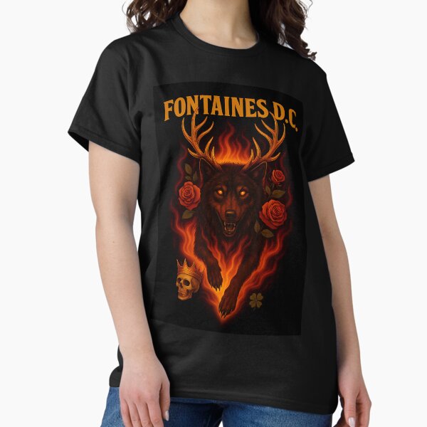 Item preview, Fontaines D.C Flaming Stag Wolf designed and sold by jackjoe1708.
