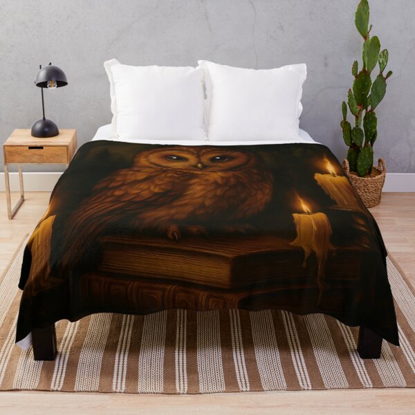 Item preview, Owl, antique books and magic candles - dark academia gothic animals lovers nocturnal aesthetic designed and sold by Fantasy Cache.
