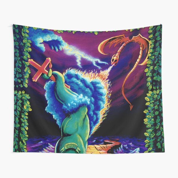 Psychedelic Trippy Visionary Surreal Psy Art STRENGTH by Vincent Monaco Tapestry