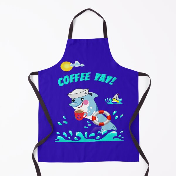 Item preview, A Funny Dolphin With a Cyber Citrus Coffee Vibe: A Sticker - Coffee Yay! designed and sold by Felia001.