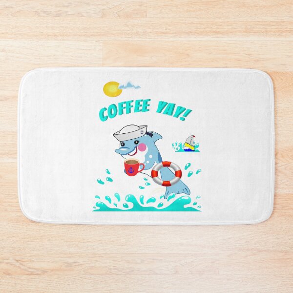 Item preview, A Funny Dolphin With a Cyber Citrus Coffee Vibe: A Sticker - Coffee Yay! designed and sold by Felia001.