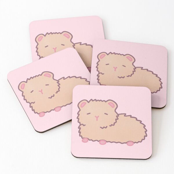 Item preview, cute fluffy beige cream guinea pig designed and sold by winterpumpkin.
