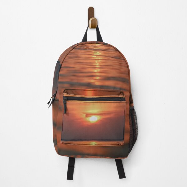 Item preview, Bright orange sunset over lake designed and sold by leah-b-photo.