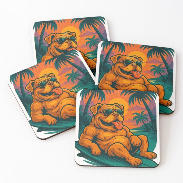 Item preview, Endless Summer Bulldog - Retro Surf T-Shirt Art designed and sold by LessSugar.
