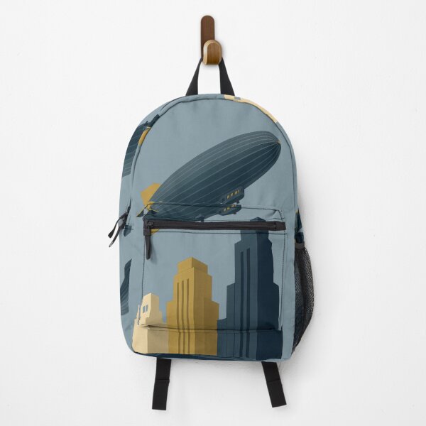 Item preview, Vintage Zeppelin Over Art Deco Skyline – Retro Travel Aesthetic designed and sold by Shoot-The-Moon.