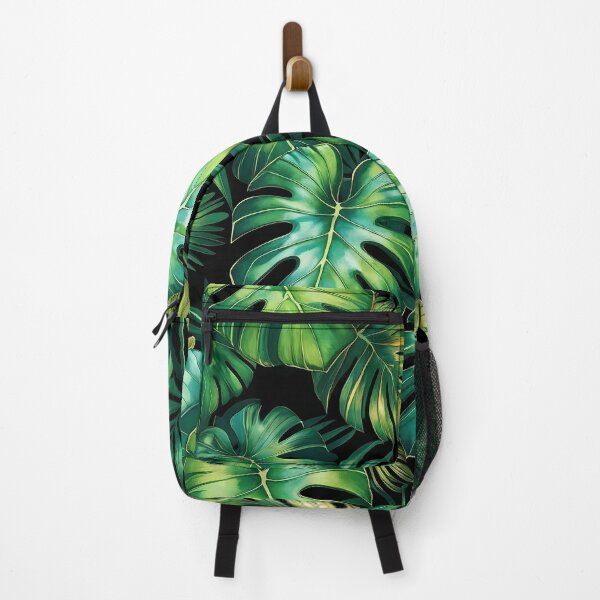 Item preview, tropical leaf pattern with monstera and palm leaves designed and sold by MoonMonkeyNbear.