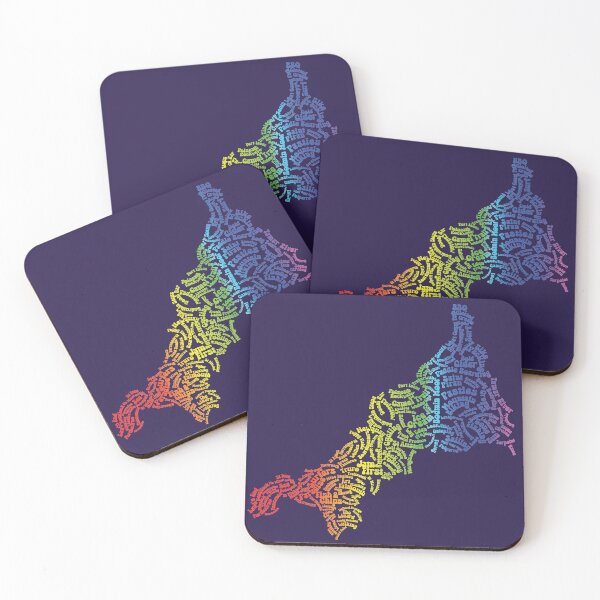 Item preview, Cornwall Word Map in Rainbow Typography designed and sold by CandOCreative.