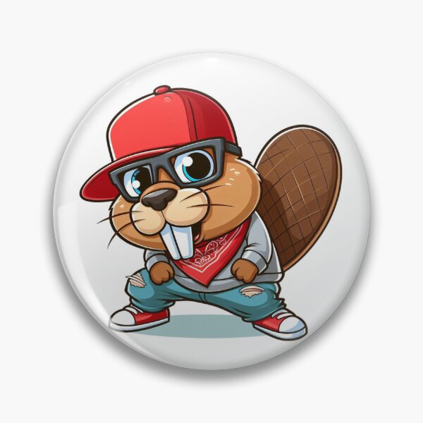 Item preview, Cartoon hip-hop beaver  designed and sold by Pasja W Każdym Szkicu!.
