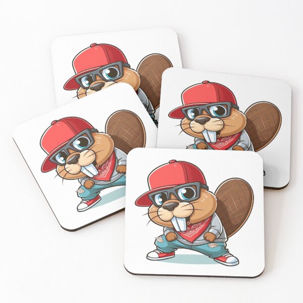Item preview, Cartoon hip-hop beaver  designed and sold by Pasja W Każdym Szkicu!.
