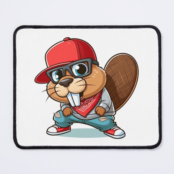 Item preview, Cartoon hip-hop beaver designed and sold by Pasja W Każdym Szkicu!.