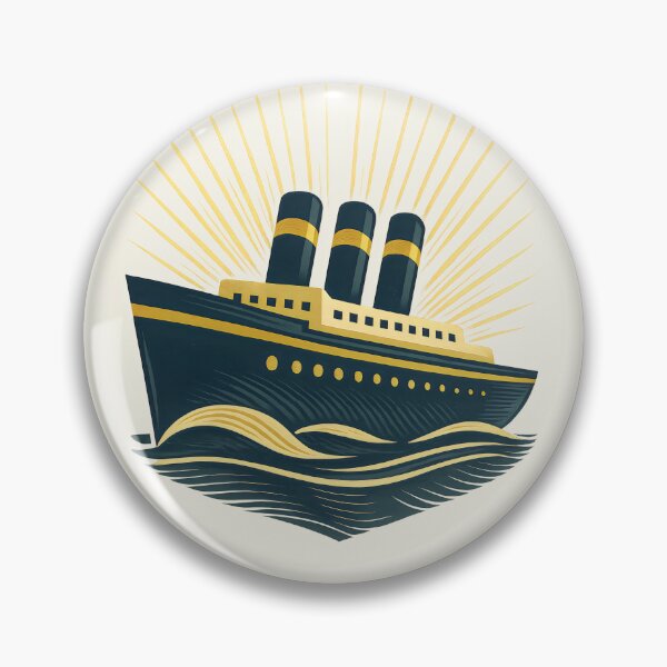 Item preview, Majestic Vintage Ocean Liner – Art Deco Cruise Ship Illustration designed and sold by Shoot-The-Moon.