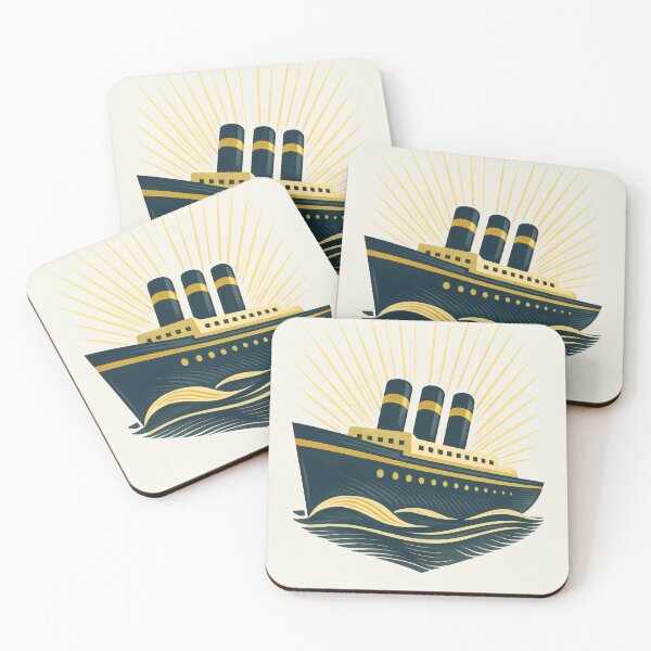 Item preview, Majestic Vintage Ocean Liner – Art Deco Cruise Ship Illustration designed and sold by Shoot-The-Moon.