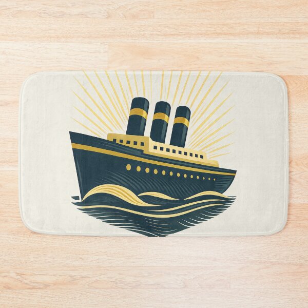 Item preview, Majestic Vintage Ocean Liner – Art Deco Cruise Ship Illustration designed and sold by Shoot-The-Moon.