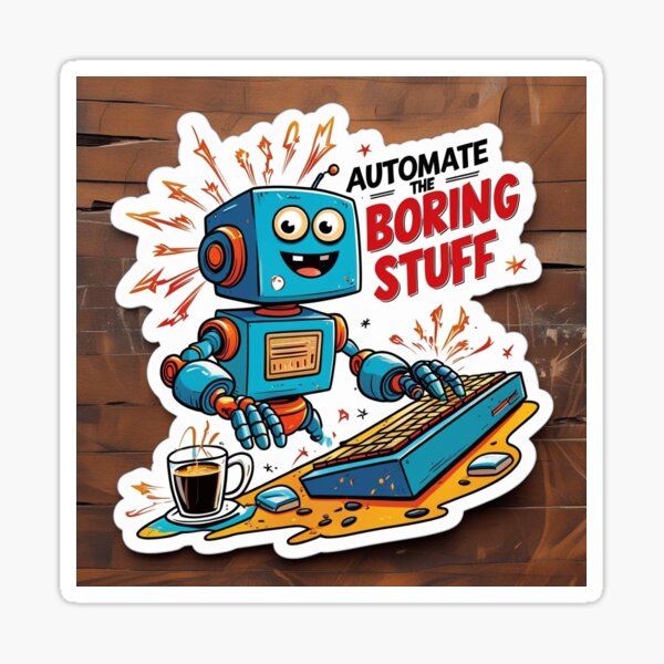 Item preview, Automate the Boring Stuff Sticker designed and sold by udaymehta911.