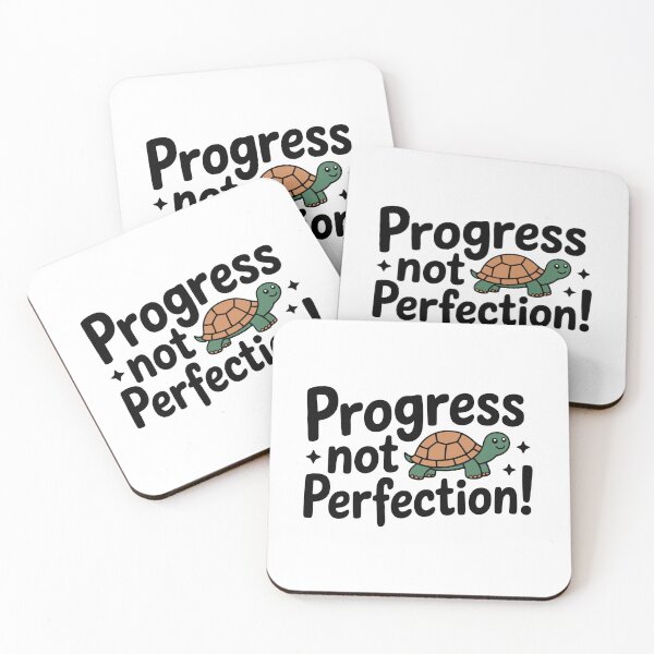 Item preview, Progress Not Perfection! Cute Turtle Pun designed and sold by PMCreative.