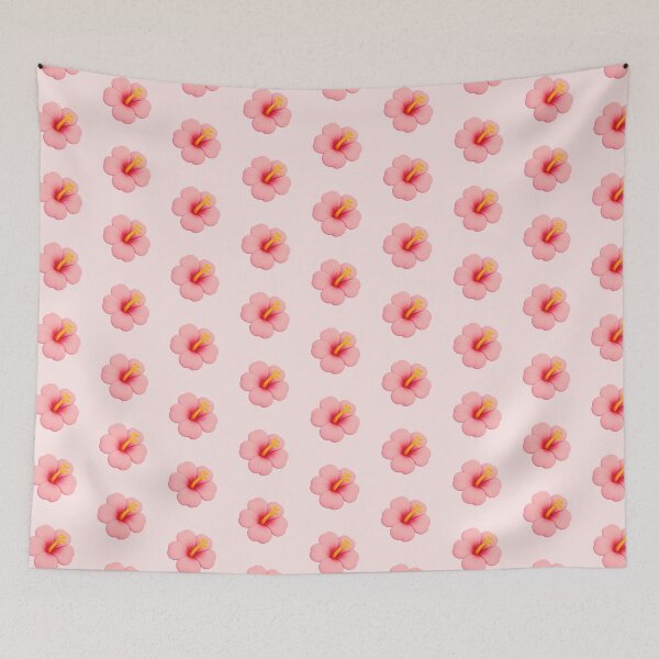 Item preview, Hibiscus 3D flower trendy pattern pink background designed and sold by HandmadeMood.