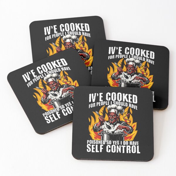 Item preview, Devil Chef Self Control Cooking Humor designed and sold by Belarte.shop.