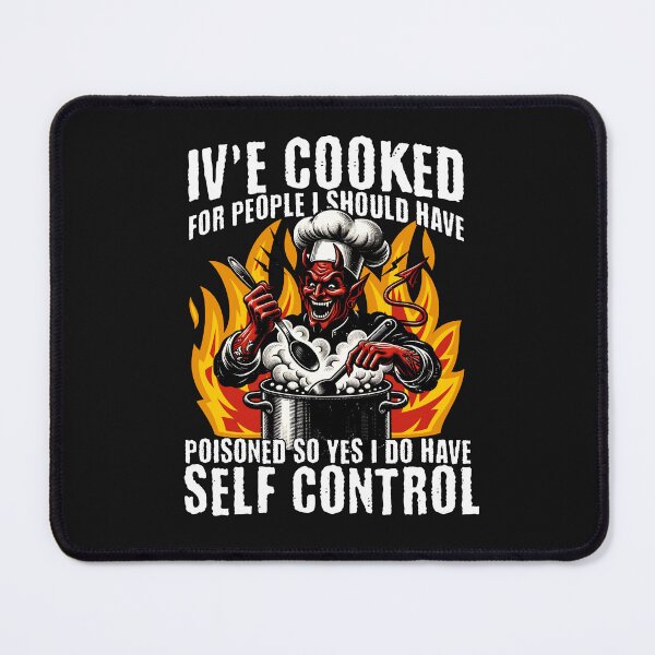 Item preview, Devil Chef Self Control Cooking Humor designed and sold by Belarte.shop.