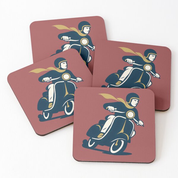 Item preview, Retro Scooter Rider – Vintage Vespa Style Motorbike Art designed and sold by Shoot-The-Moon.