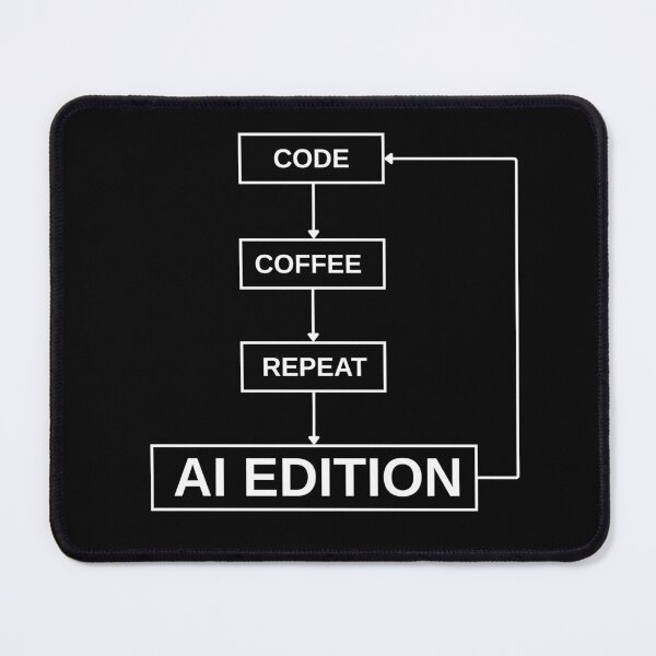 Item preview, Code > Coffee > Repeat – AI Edition Flowchart designed and sold by Jdee23.