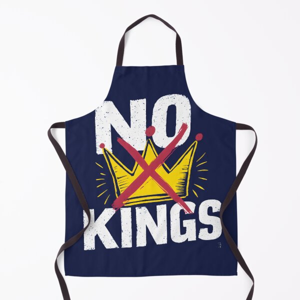 Item preview, Bold No Kings T-Shirt Anti Monarchy Design Hand Drawn Yellow Crown with Red X Defiant Statement on Deep Blue Background designed and sold by Brian Hibbs.
