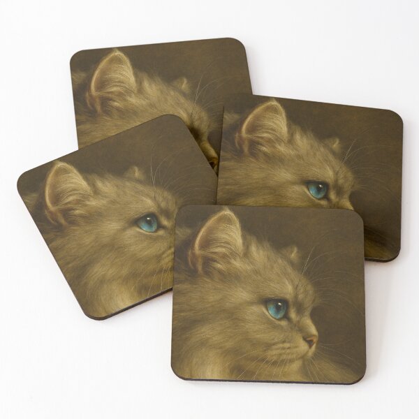 Item preview, Regal Cat Portrait with Blue Eyes – Oil Style designed and sold by UnsignedTalentCreative.