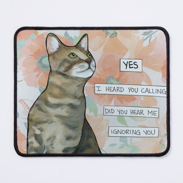 Item preview, Yes I Heard, tabby cat hand created art designed and sold by jamiemorathart.