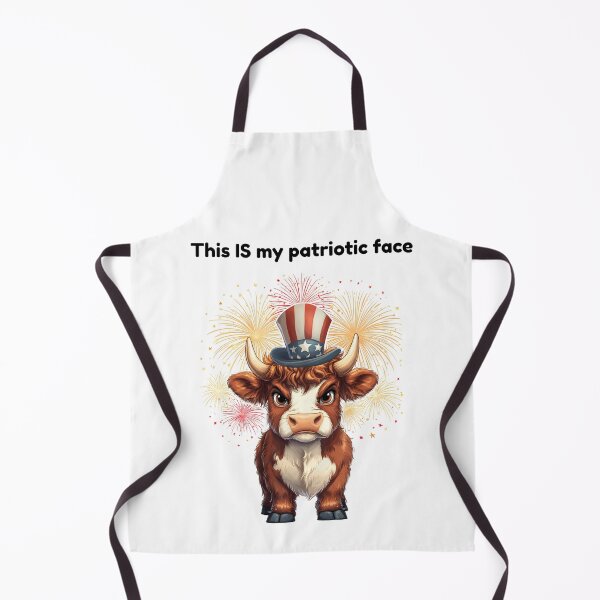 Item preview, This IS My Patriotic Face – Grumpy Highland Cow July 4th Design designed and sold by QuirkyChicArts.