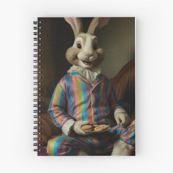 Item preview, Cute Funny Bunny in Pijamas eating cookies Vintage Old Portrait designed and sold by MovieSetStories.